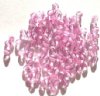 100 4mm Transparent Violet Faceted Firepolish Beads